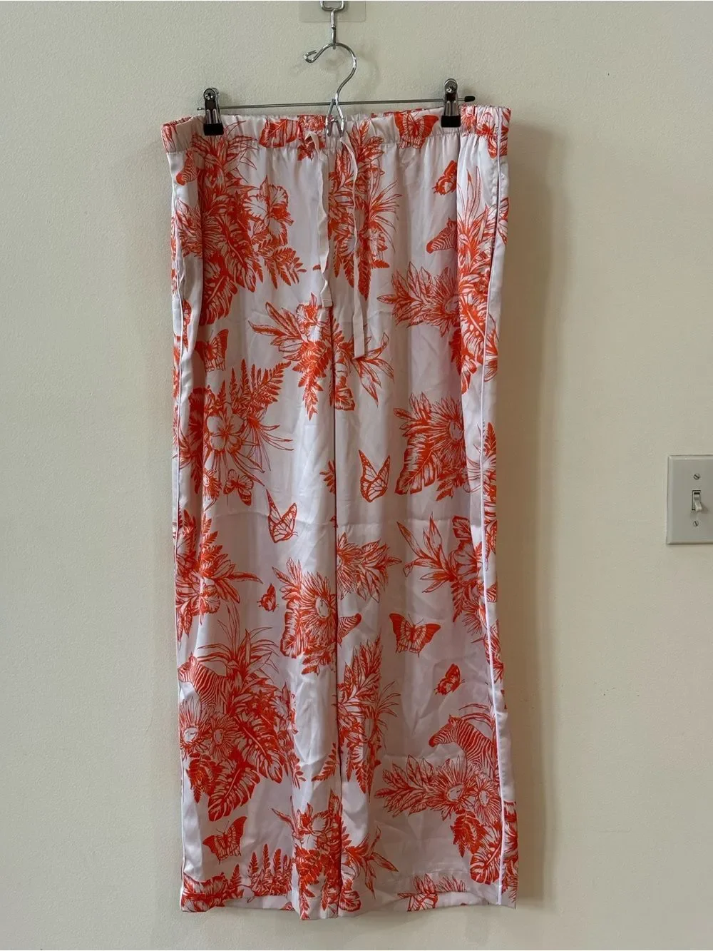 Victoria’s Secret Pajama Set Orange Tropical Toile Size XL